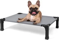 Cooling Elevated Dog Bed, Raised Cot with Washable 35L x 25W x 7.4H, Grey 