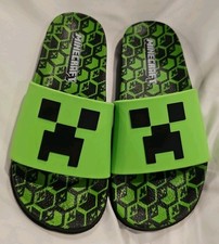 Minecraft Creeper Slides Unisex Kids Size 3-4 Never Worn EUC