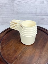Vintage Tupperware Complete Set 5 Nesting Measuring Cups Cream Cottagecore