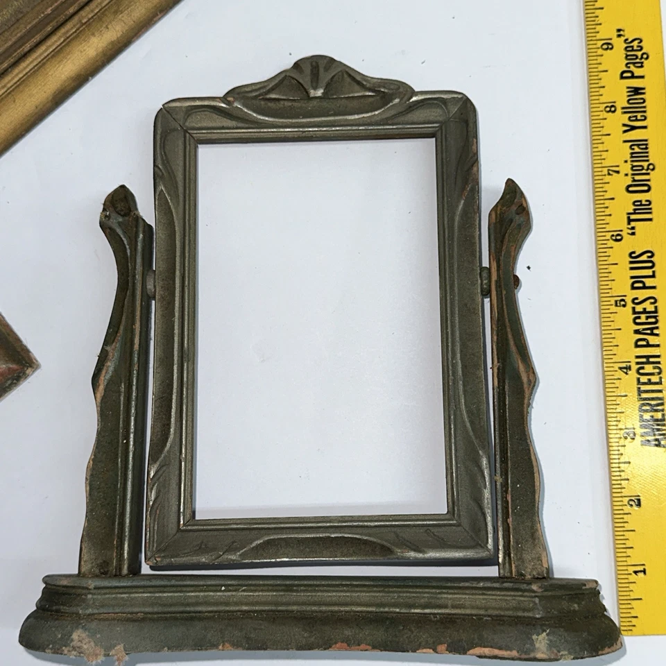 Lote 5 Marcos de Fotos Vintage Madera Giratorios Inclinación Sin Vidrio Foto 4 de 4