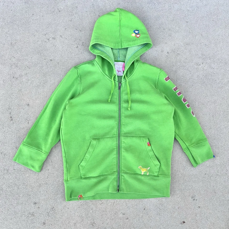 Vintage Y2K Pink Victoria’s Secret Set Green Hoodie & Sweatpants Medium 2006 - Image 2 of 4