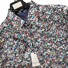 Robert Graham Shirt Mens Large Floral Print Long Sleeve Button Shirt Flip Cuff