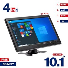 10.1" HD CCTV LCD Monitor PC Screen AV/RCA/VGA/HDMI/BNC Video Display w/ Speaker
