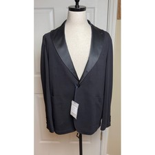 Richard Choi The One Mens Black Cotton Tuxedo Blazer Satin Peak Lapel TB0335 42