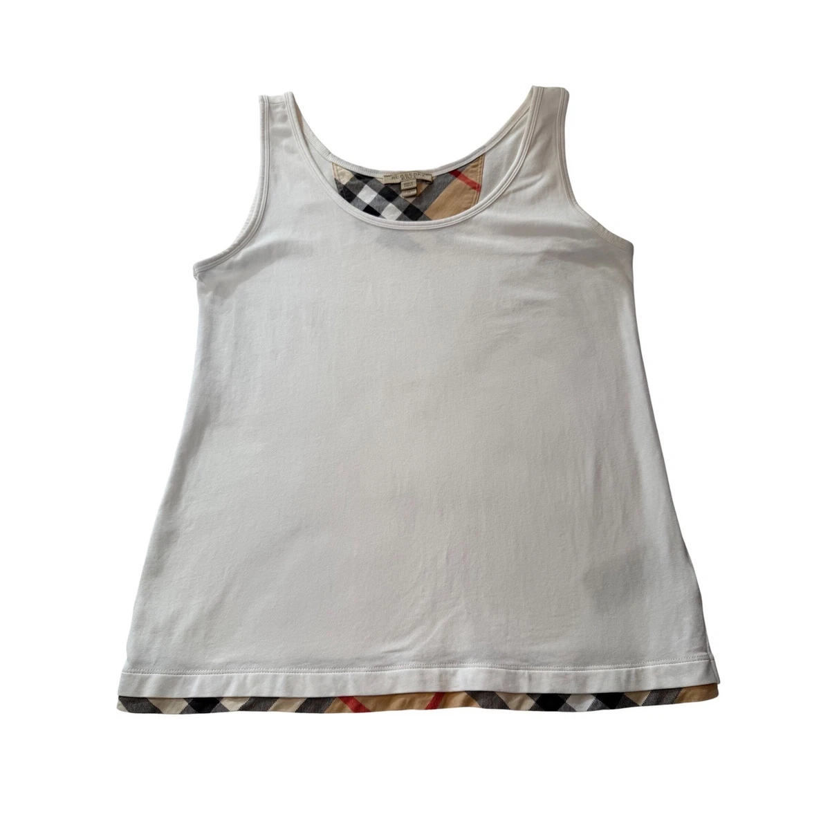 朱 　Burberry ストライプ コットンタンクトップ 再入荷】 Tank Cotton Burberry コットンタンクトップ ストライプ