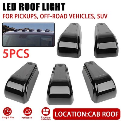 5x White LED Roof Cab Marker Light US For Pickup SUV Motorcycle Smoked Lens EPB