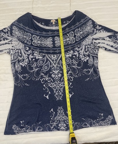 Maglione donna Reba maglia impreziosita taglie forti 1X blusa manica 3/4 - Foto 2 di 10