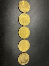 5x Monnaie de Paris Jetons 2018 Monaco Orange Chenonceau Lascaux Marseille