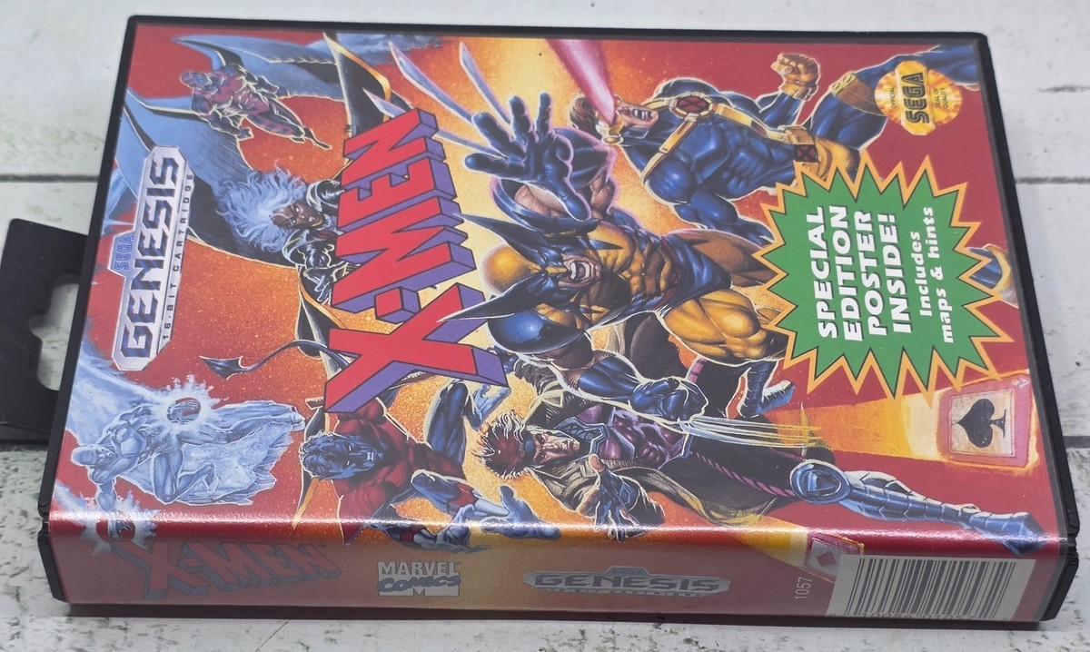 X-Men Sega Genesis 1993 Authentic 16-Bit Retro Marvel Game No