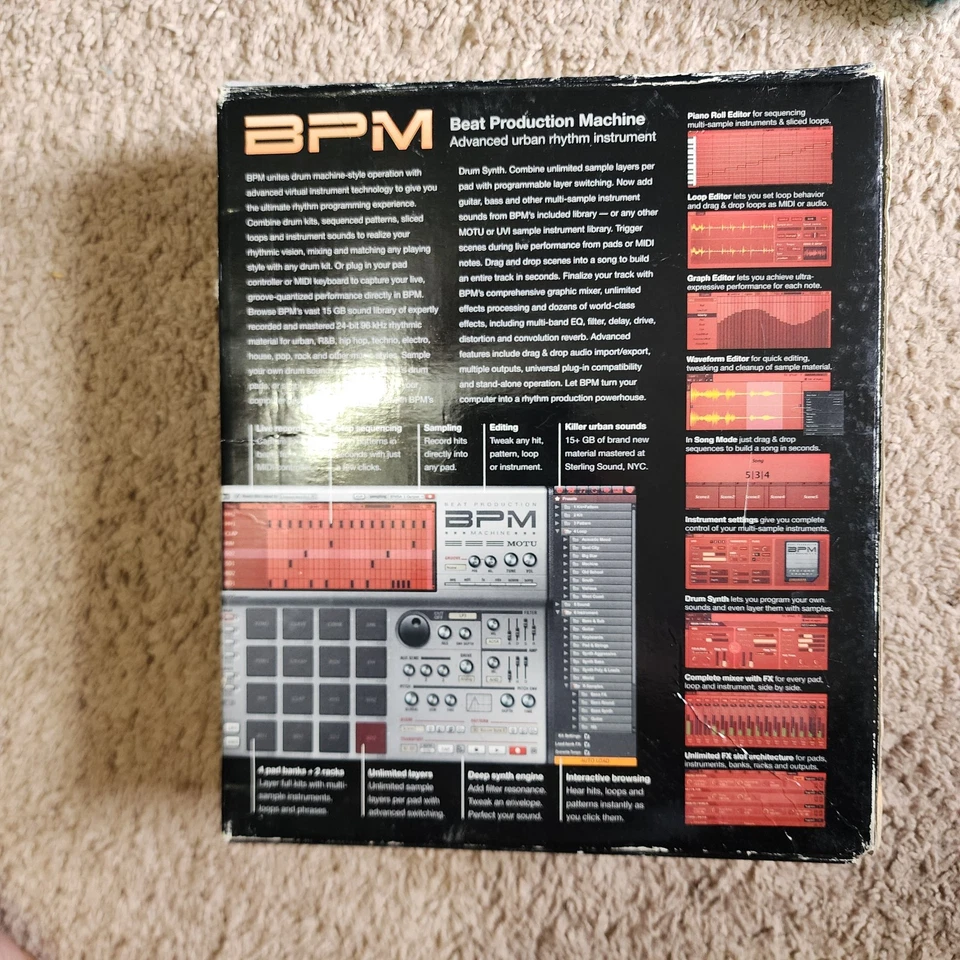 Motu BPM Discs BOX l LOCKED SERIAL NUMBER Beat Production Machine - Image 3 of 4