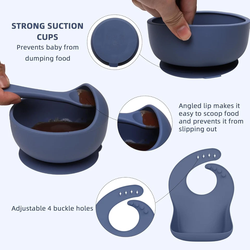 16 Pack Silicone Baby Feeding Set, Bpa-Free Baby LED Weaning Supplies, Include S - Image 4 of 4