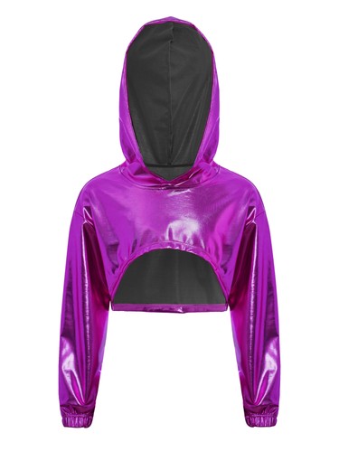 Girls Outfits Coat Hoodie Dance Pullover Stage Sweatshirt Cheerleading Crop Top - Picture 46 of 54