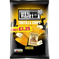 Wanted Tortilla Chips Cheese 125g (Pack of 12)