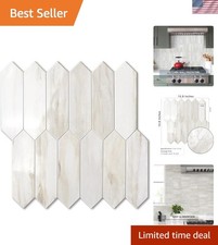 1 Sheet Glossy Wood Marble Grain Backsplash Tile Peel and Stick, 12.8 x 12.8 ...