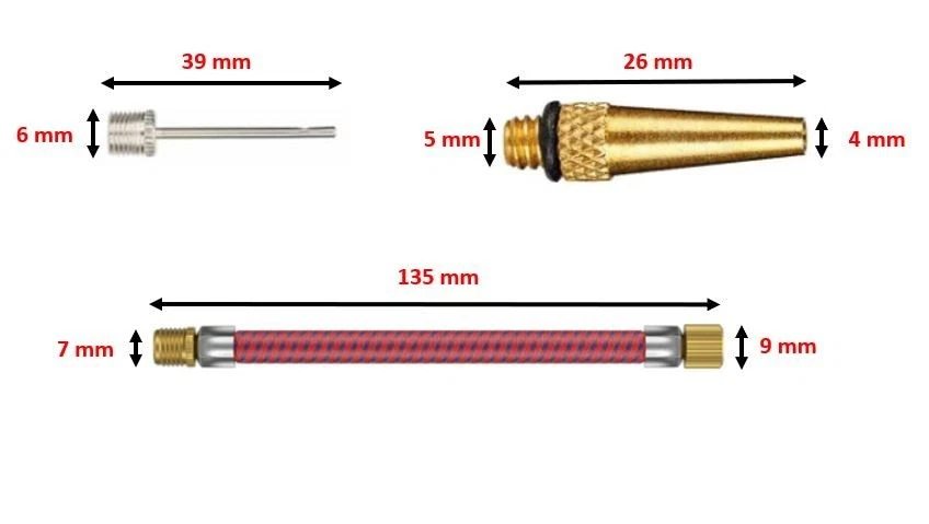 Fahrrad Ventil Adapter DV/SV Adapter auf Dunlop AV Autoventil  7er Set mit Nadel - Bild 3 von 4