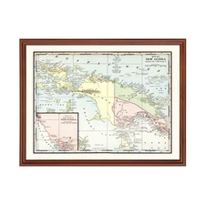 Old Map of New Guinea 1901 - Vintage New Guinea Art Wall Dec