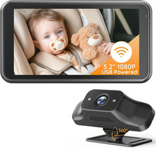 BV5 Baby Car Camera 1080P, Dual USB Powered for Large Vehicles, IR Night Vision,