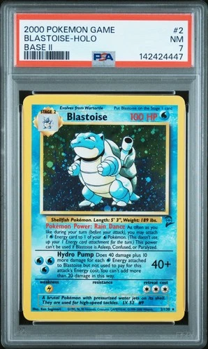 PSA 7 1999 BASE SET 2 Pokemon Card Blastoise 2/130 Holo - NM!