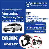 FüR Mercedes CLA Kombi Typ X117 03.2015-08.2019 AHK Abn +7Pol Spez. E-Satz PKW