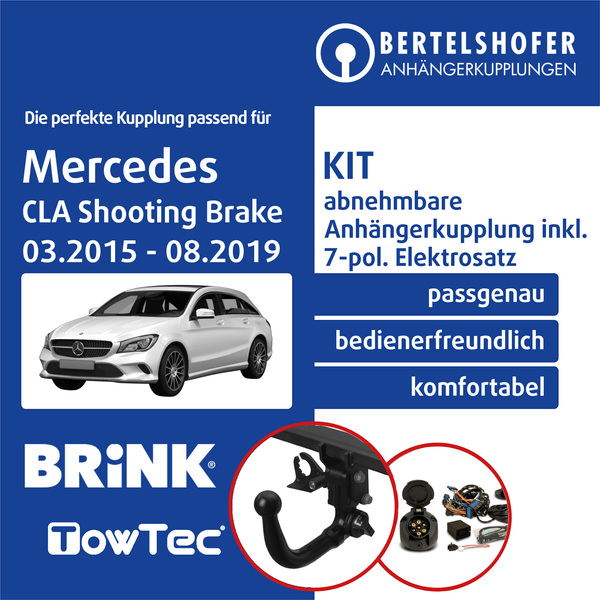 FüR Mercedes CLA Kombi Typ X117 03.2015-08.2019 AHK Abn +7Pol Spez. E-Satz PKW-image