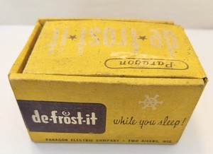 1950s Box Movie Prop Decor VTG Paragon Yellow De Frost It Distressed Mancave MCM