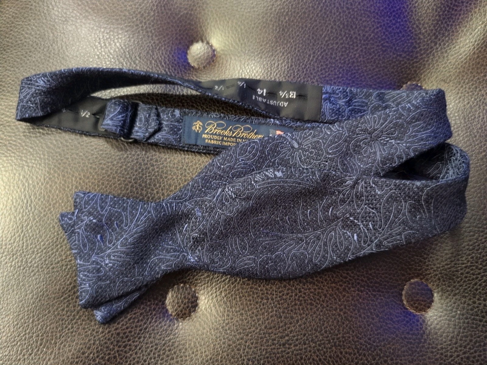 Brooks Brothers Blue Pattern Adjustable Bowtie. F… - image 1
