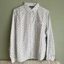 Perry Ellis Men’s Floral Pattern Long Sleeve Button Down Shirt Slim Fit L NWT