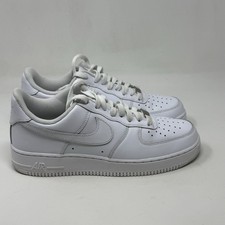 Nike Air Force 1 '07 Low Mens 8 Triple White Leather Athletic Shoes Sneaker