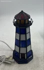 Vintage Decorative Tiffany Style Stained Glass Electric Lighthouse Accent Lamp