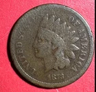 1873 US Indian Head Cent! VG Details! Old US Coin!