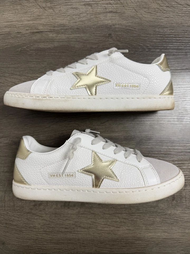 VINTAGE HAVANA Women’s Fashion Sneakers Legend AM White Pebbled Grey 9 - Image 2 of 4