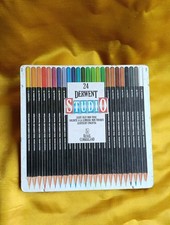 Vintage 80s Set Of 24 Derwent Studio Coloured Pencils