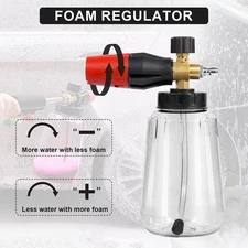 1/4" Snow Foam Pressure Washer Gun Car Wash Soap Lance Cannon Spray Jet Bottle