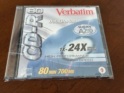 Verbatim CD-R DataLifePlus Super AZO, HIGH SPEED, 24X 80 MIN, 700MB (New-Sealed)