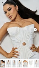 fashion nova aura pleated corset top