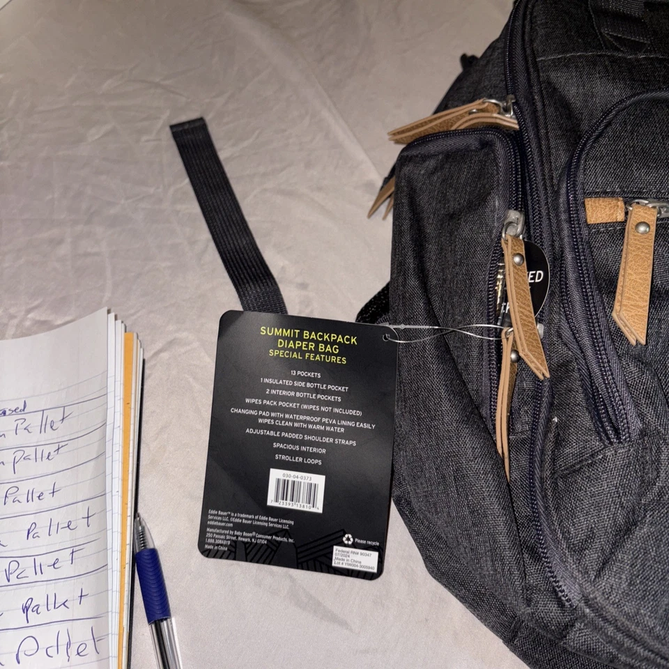 New Eddie Bauer Summit Backpack Diaper Bag Insulated Bottle Pocket Wipes Pocket - Image 3 of 4