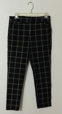 Old Navy High Rise Black Plaid Pixie Never Fade Ankle Pants Size 6