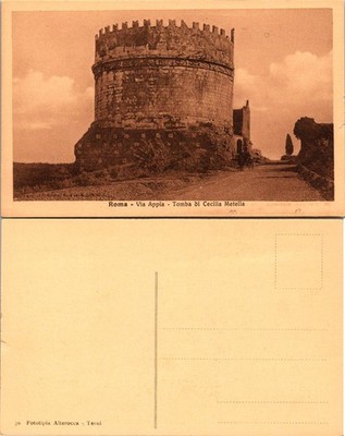 Postcard of Roma - Via Appia Tomb of Cecilia Metella - Historic Italy Card