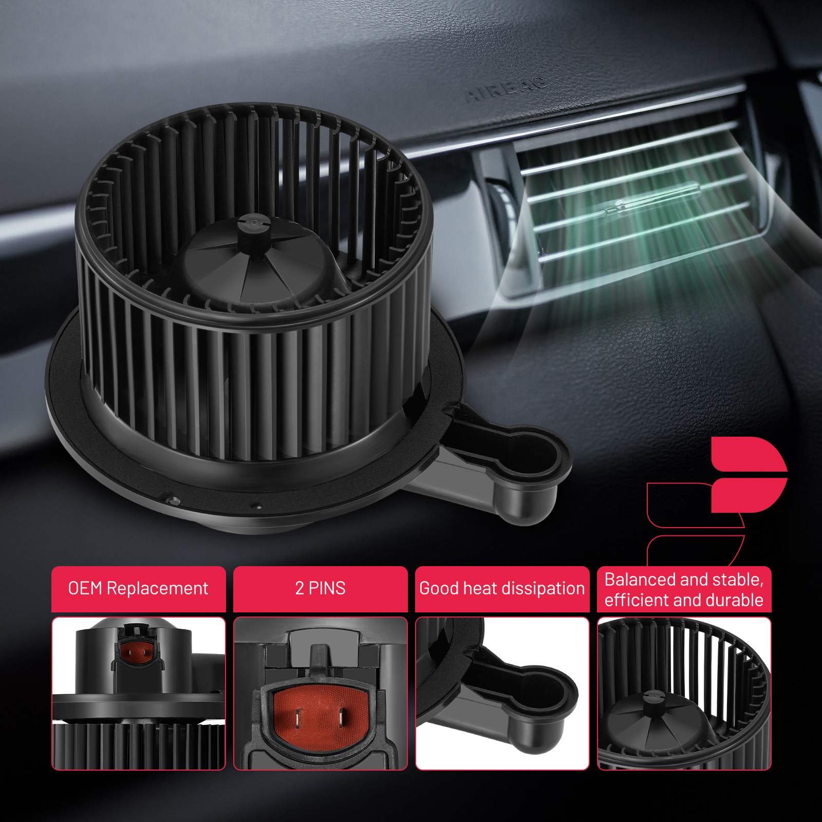 HVAC Heater Blower Motor With Fan Cage 700178 For 2006-2010 Ford Explorer