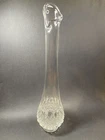 Vintage MCM Fenton  Swung Vase Olde Virginia Fine Cut Block Glass Clear 14”