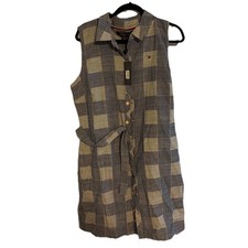 Tommy Hilfiger St Michael Shiny Buttons Sleeveless Patchwork Dress Size - 16 NWT