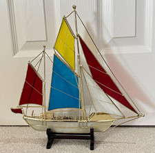 Vintage Nautical Sailing Ship Model Ornament on Stand (collection Only)