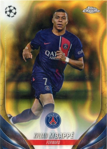 Kylian Mbappe [Gold Refractor] #21 2023 Topps Chrome UEFA Club card