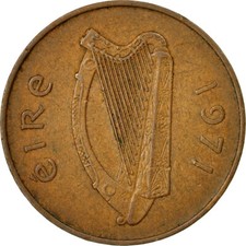#534985 M&uuml;nze, IRELAND REPUBLIC, 2 Pence, 1971, S, Bronze, KM:21