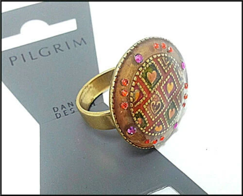 Модная бижутерия с покрытием из желтого золота с эмалью Pilgrim