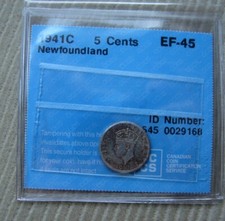 5 centimes Terre-Neuve 1941 - CCCS EF-45