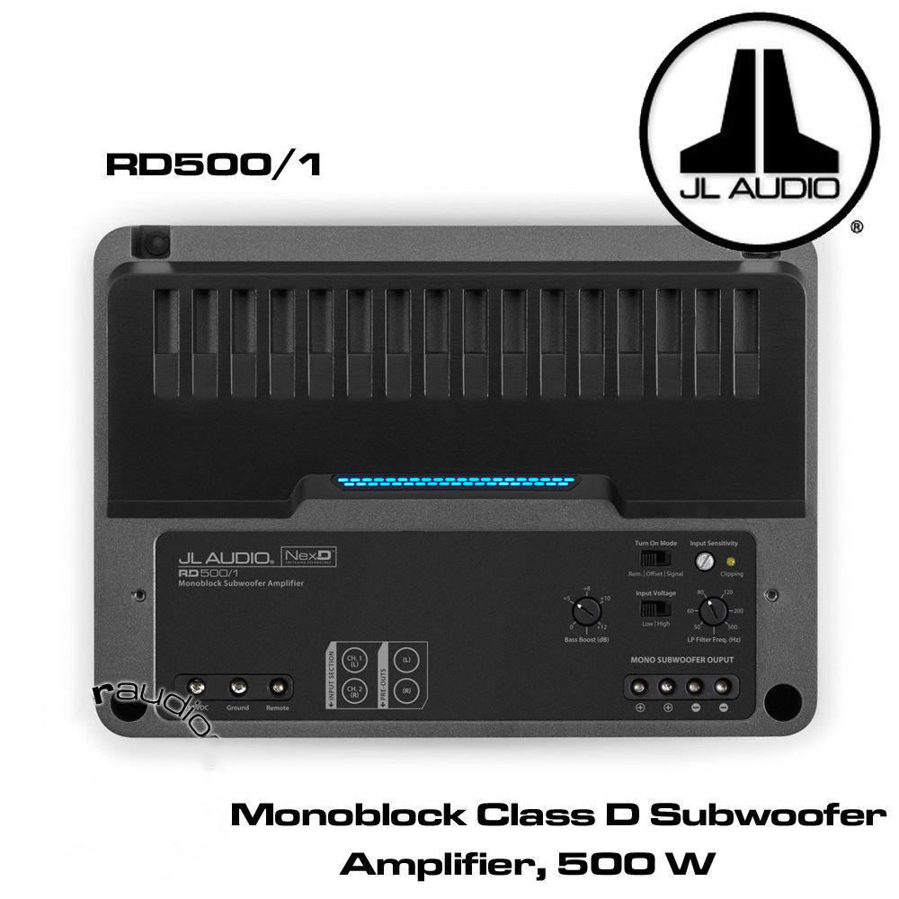 JL Audio RD500/1 - Class D Mono Amplifier 500W RMS Bass Amplifier