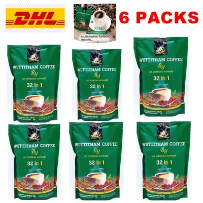 6X Wuttitham Coffee Healthy Instant Mixed Herbs Manage Weight Control Detox