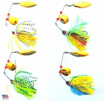  Lot of 4 New Fishing Lures Hard Lure Spinnerbait Fishing Tackle Bass 