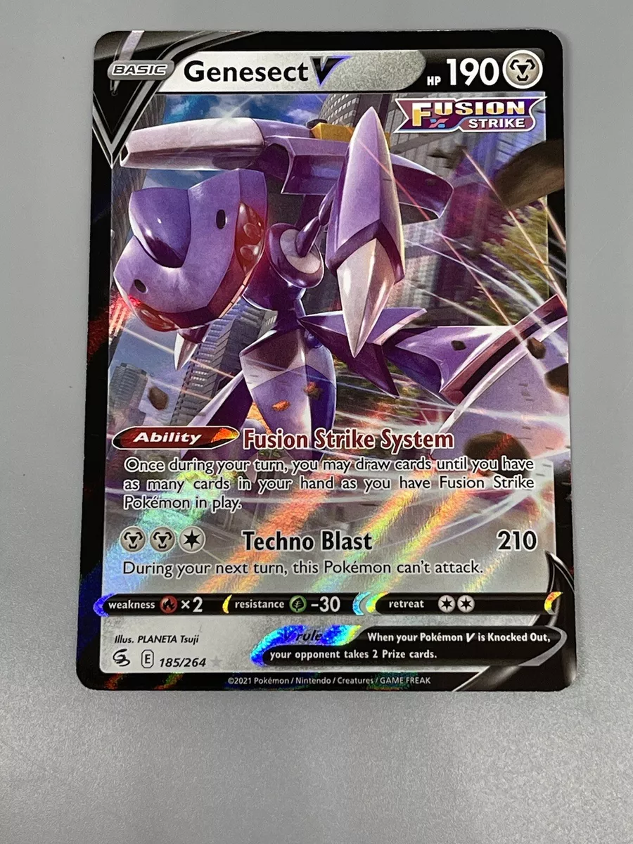 Genesect V Ultra Rare Holo Pokemon Card Fusion Strike 185/264